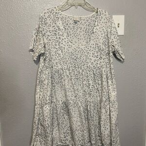 Gray Leopard Print Dress